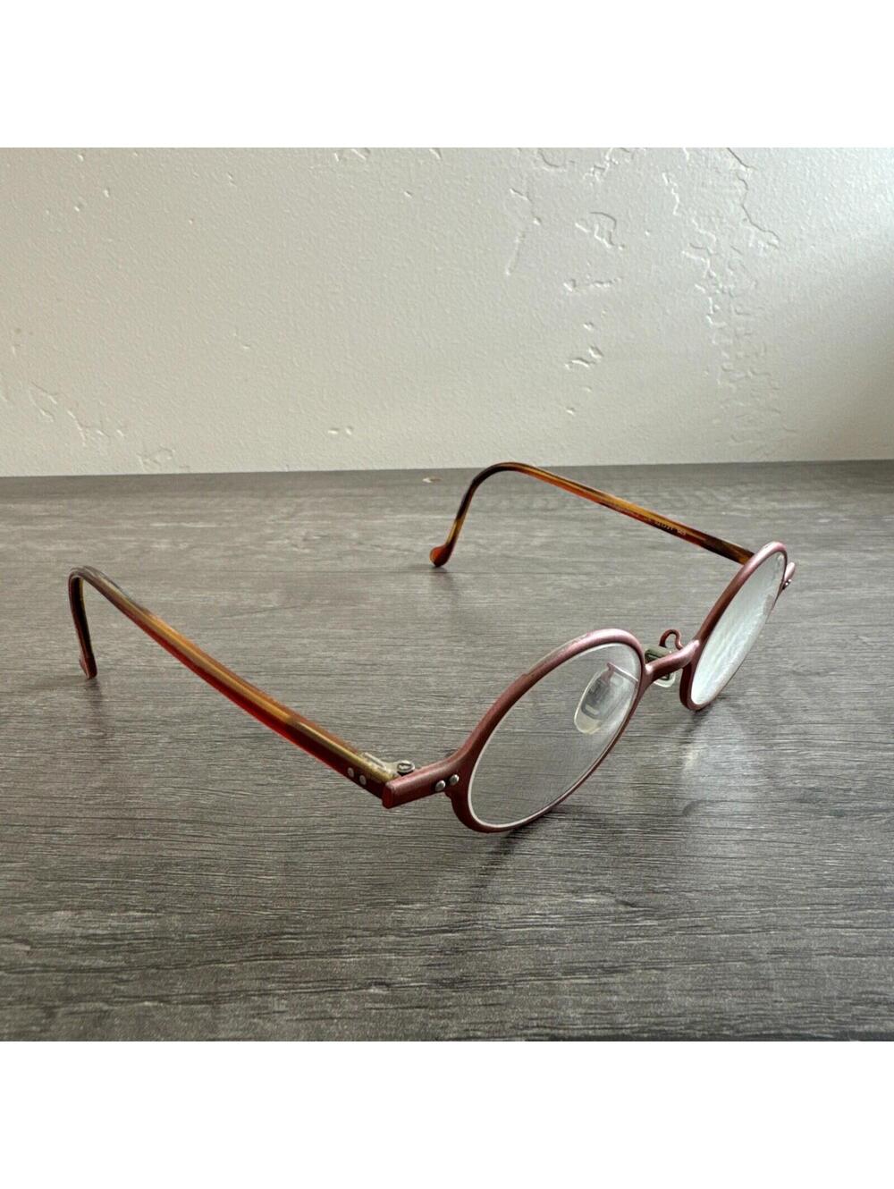 Vintage Jean Lafont Eyeglasses Frames Red Metal FRAMES ONLY Providence 126 42-21